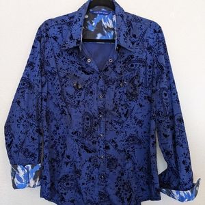 Georg Roth Large Deep Navy Blue long sleeve shirt